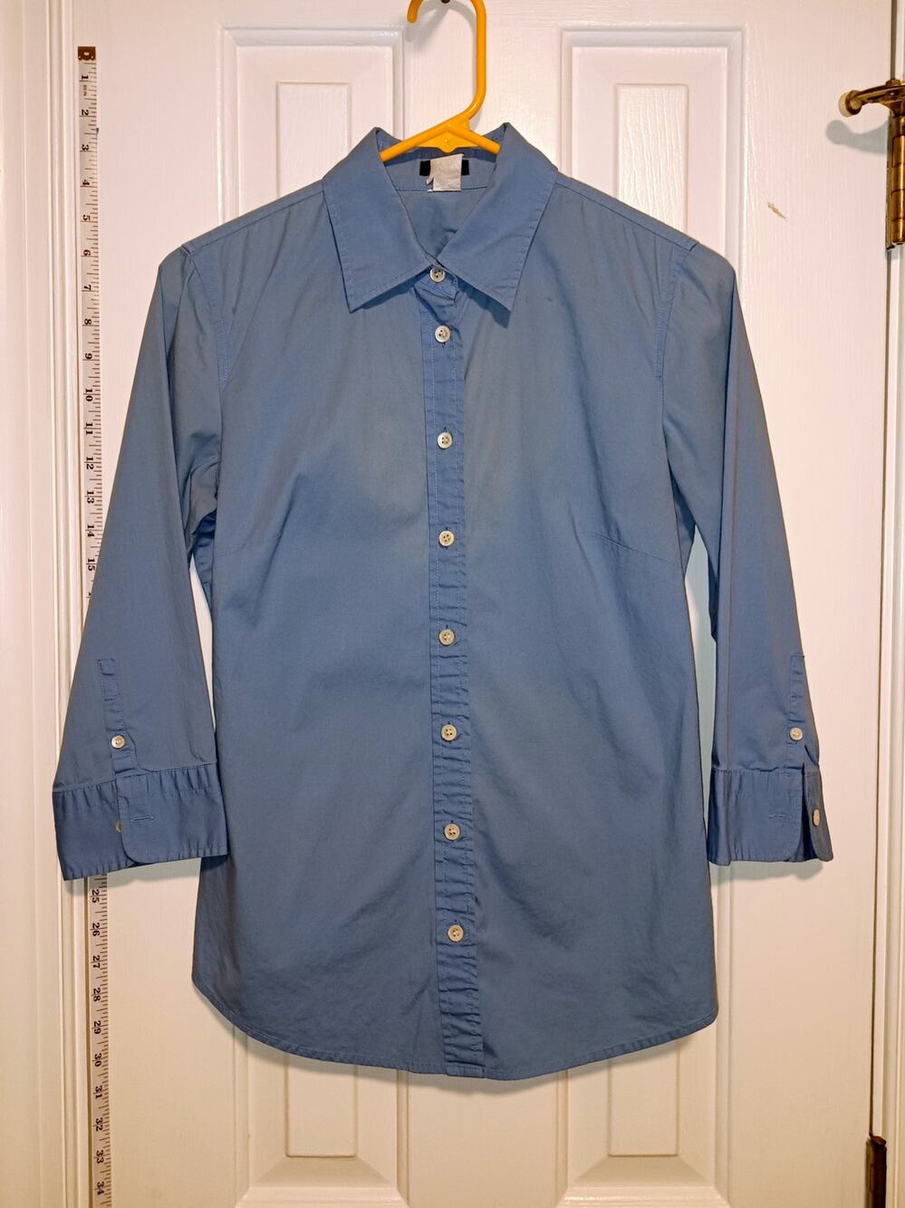 J. Crew - Blue 3/4 Sleeve Button Down Shirt - S
